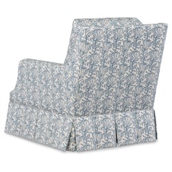 Leon Updated Traditional Blue Slipcovered Arm Chair|
