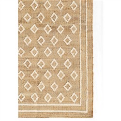 Safiya Coastal Beach Natural Diamond Patterned Jute Rug - 3'6"x5'6"|