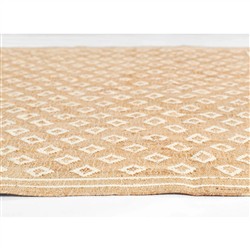 Safiya Coastal Beach Natural Diamond Patterned Jute Rug - 3'6"x5'6"|