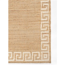 Maisha Coastal Beach Ivory Border Patterned Rug - 3'6"x5'6"|