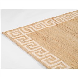 Maisha Coastal Beach Ivory Border Patterned Rug - 3'6"x5'6"|