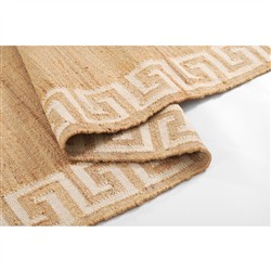 Maisha Coastal Beach Ivory Border Patterned Rug - 3'6"x5'6"|