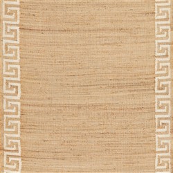 Maisha Coastal Beach Ivory Border Patterned Rug - 3'6"x5'6"|