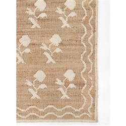 Lizbeth Coastal Beach Ivory Floral Patterned Rug - 3'6"x5'6"|