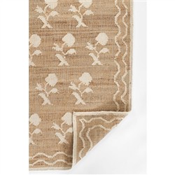 Lizbeth Coastal Beach Ivory Floral Patterned Rug - 3'6"x5'6"|
