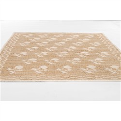 Lizbeth Coastal Beach Ivory Floral Patterned Rug - 3'6"x5'6"|