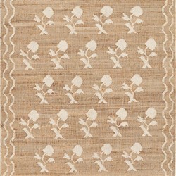 Lizbeth Coastal Beach Ivory Floral Patterned Rug - 3'6"x5'6"|