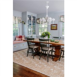 Lizbeth Coastal Beach Ivory Floral Patterned Rug - 3'6"x5'6"|