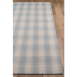 Vianna Updated Traditional Light Blue Wool Plaid Patterned Rug - 3'6"x5'6"|