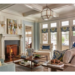 Linwood Updated Traditional Hazelnut Wood Square Cocktail Table|