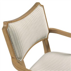 Powers French Country Cream Stripe Dining Arm Chair|