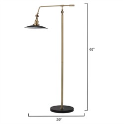 Travis Modern Antique Brass Swing Arm Floor Lamp|