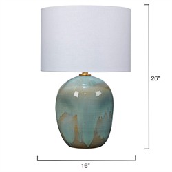 Tessa Coastal Blue Glazed Ceramic Table Lamp|