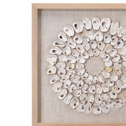 Damien Coastal Beach Circular White Abalone Shell Wall Art|