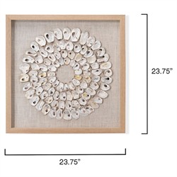 Damien Coastal Beach Circular White Abalone Shell Wall Art|