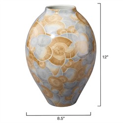 Pryce Coastal Beach Blue Glazed Ceramic Vase|