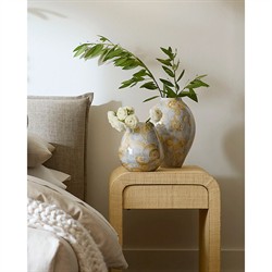 Pryce Coastal Beach Blue Glazed Ceramic Vase|