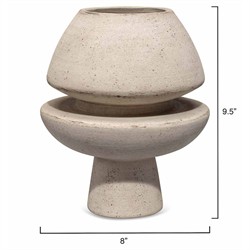 Diego Coastal Off White Ceramic Textured Decorative Vase|