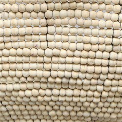 Amyra Coastal Beach White Mango Wood Beads Semi Flush Mount|