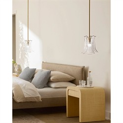 Isolde Updated Traditional Clear Glass Petal Pendant|