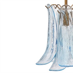 Isolde Updated Traditional Light Blue Glass Petal Pendant|