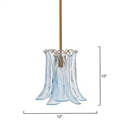 Isolde Updated Traditional Light Blue Glass Petal Pendant|