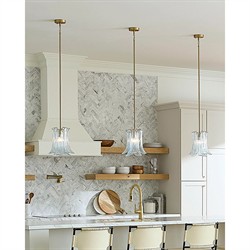 Isolde Updated Traditional Light Blue Glass Petal Pendant|