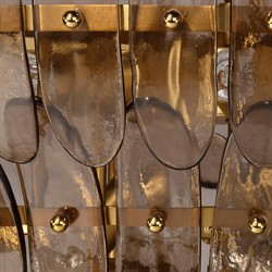 Elowen Updated Traditional Smoked Taupe Glass Curved  Chandelier|