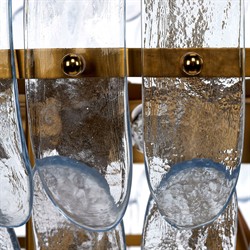 Elowen Updated Traditional Pale Blue Glass Curved Chandelier|