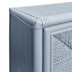 Worlds Away Eleanor Coastal Beach Light Blue Rattan Woven Rope Sideboard|