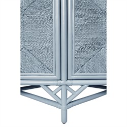 Worlds Away Eleanor Coastal Beach Light Blue Rattan Woven Rope Sideboard|