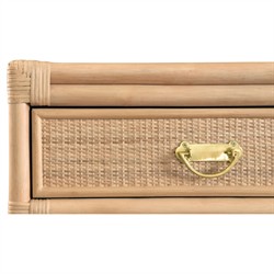Worlds Away Gideon Coastal Beach Natural Rattan Console Table|