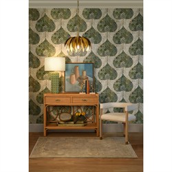 Worlds Away Gideon Coastal Beach Natural Rattan Console Table|