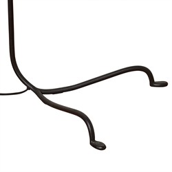 Camilla Coastal Seagrass Shade Black Iron Arched Floor Lamp|