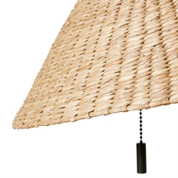 Camilla Coastal Seagrass Shade Black Iron Table Lamp|