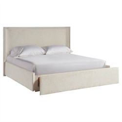 Diana Modern Classic Cream Boucle White Oak Storage Wing Bed - Queen|