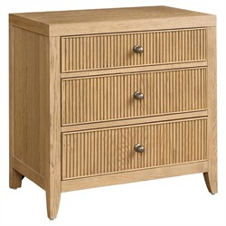 Isabella Modern Classic Fluted Brown Oak Nightstand|