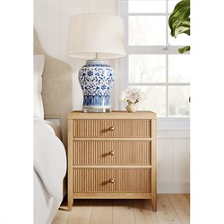 Isabella Modern Classic Fluted Brown Oak Nightstand|