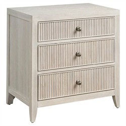 Isabella Modern Classic Fluted White Oak Nightstand|