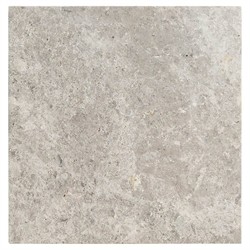 Isabella Modern Classic Grey Stone Fluted Brown Wood Square Side Table|