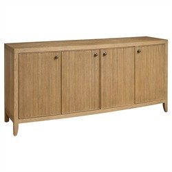 Isabella Modern Classic Fluted Brown Oak Credenza|