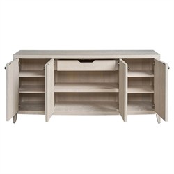 Isabella Modern Classic Fluted White Oak Credenza|