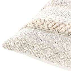 Claire Coastal Beach Cream Striped Down Throw Pillow - 20x20|