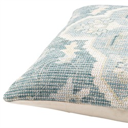 Audrey French Country Teal Floral Down Throw Pillow - 18x18|