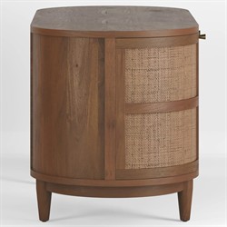 Noah Modern Classic Brown Wood Cane Oval Desk|