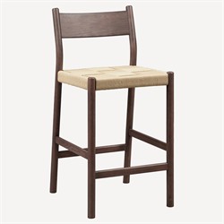 Aria Modern Classic Woven Cord Brown Oak Counter Stool|