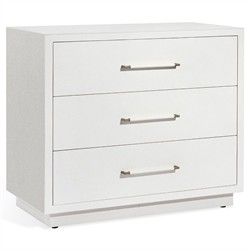 Taylor Modern Classic White Linen 3 Drawer Chest|