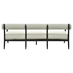 Madelle Modern Classic White Sunbrella Black Aluminum Outdoor Sofa - 81"|