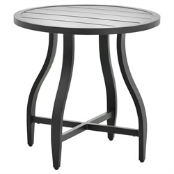 Madelle Modern Classic Black Aluminum Round Outdoor End Table|