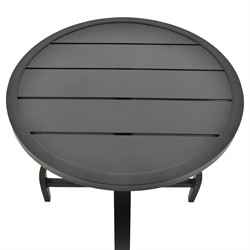 Madelle Modern Classic Black Aluminum Round Outdoor End Table|